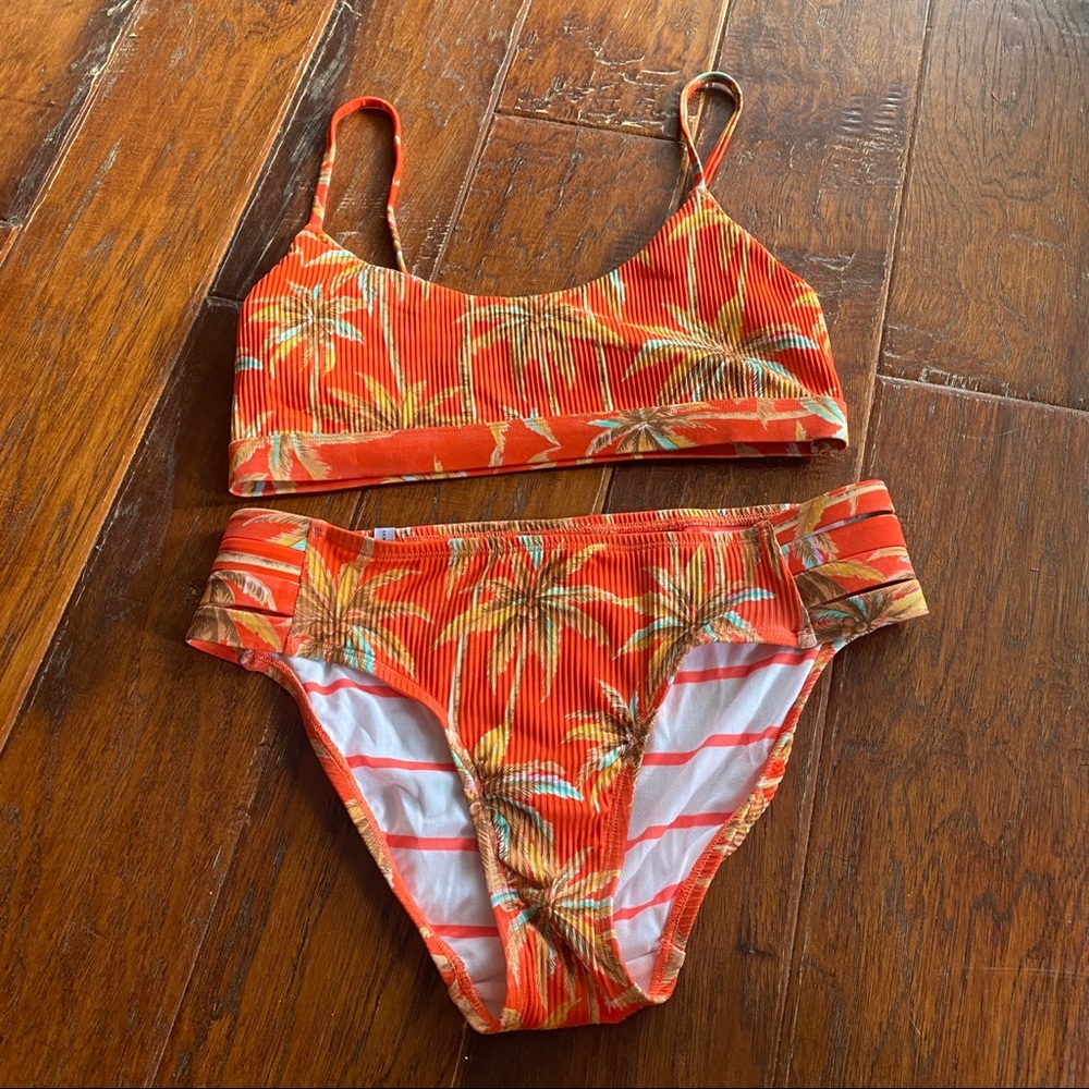 Body Glove Palm Tree Ribbed Bikini Set